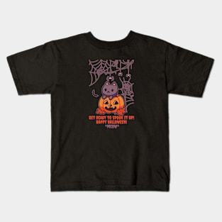 Cute Cat Pumpkin "Get Ready to SPOOK IT UP - Meow" Kids T-Shirt